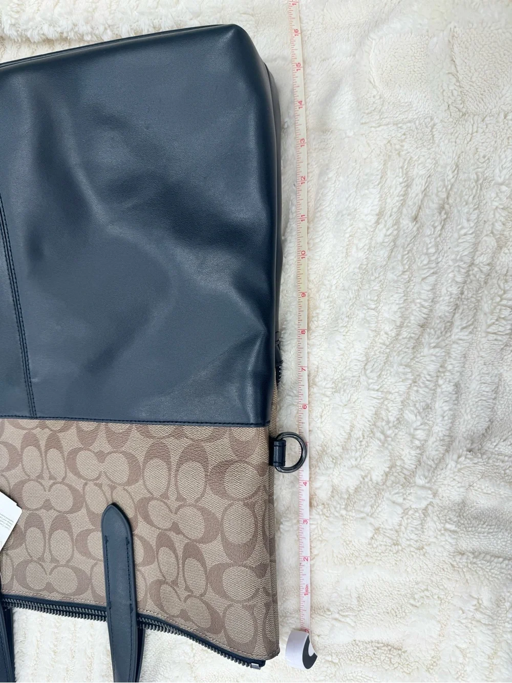 NWT Coach Two-Tone Signature Canvas & Leather Laptop Bag - Brown & Black